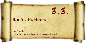 Barát Barbara névjegykártya